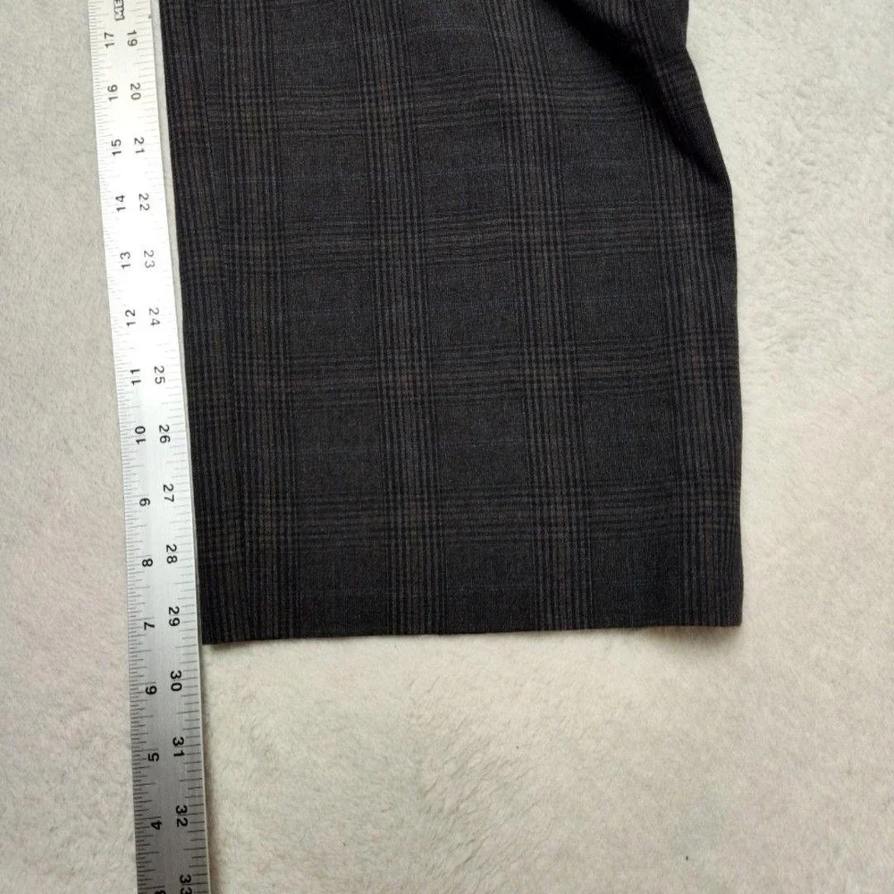 Banana Republic Pants Mens 36x30 Brown Glen Plaid Slim Tailored Dress Flat Front